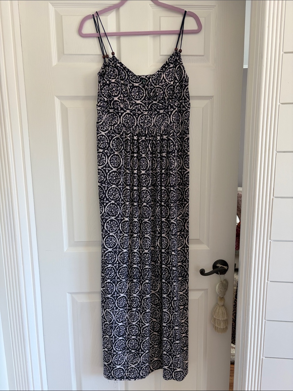Ralph Lauren Navy and Cream Printed Dress Size 12